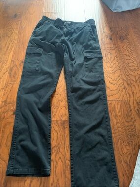 Men's Black Cargo Pants - Comfortable Everyday Wear Tainted Denim Brand